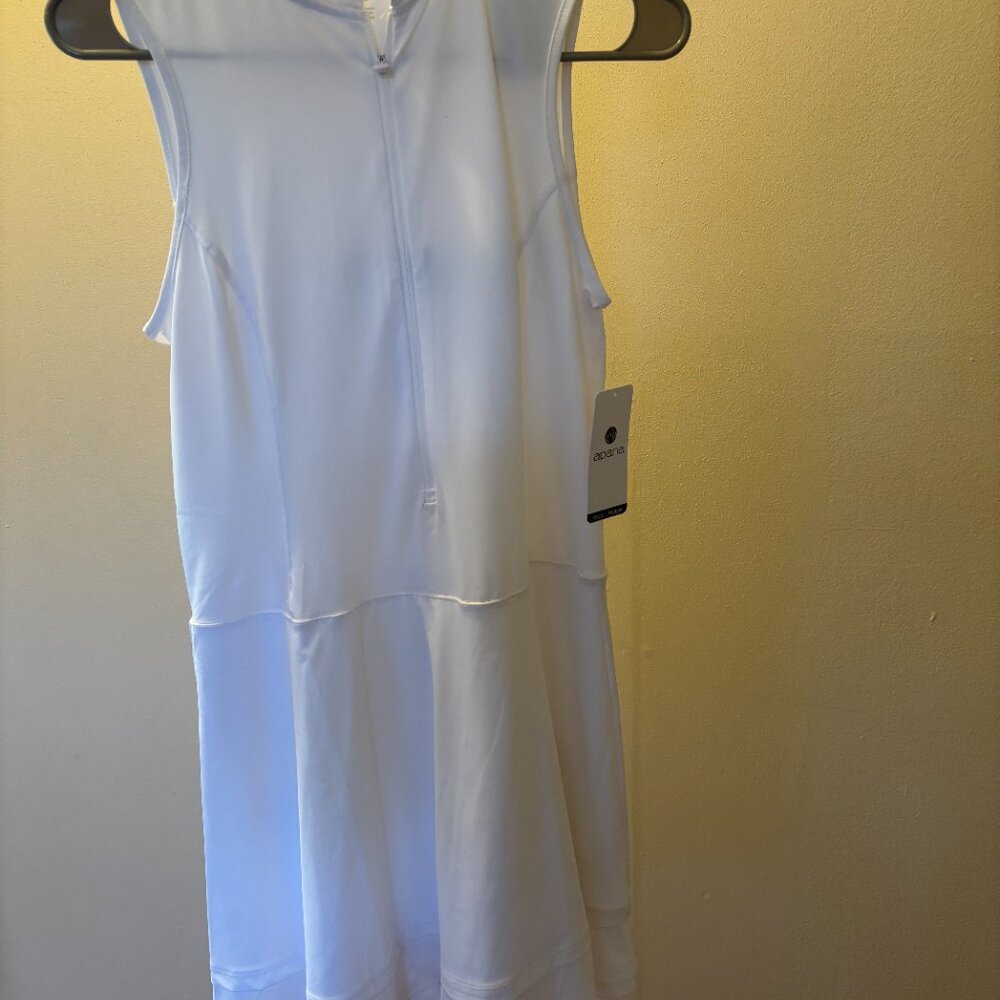 Apana Golf/Tennis Dress NWT White Scort With Pockets Zip Down at Chest Size M